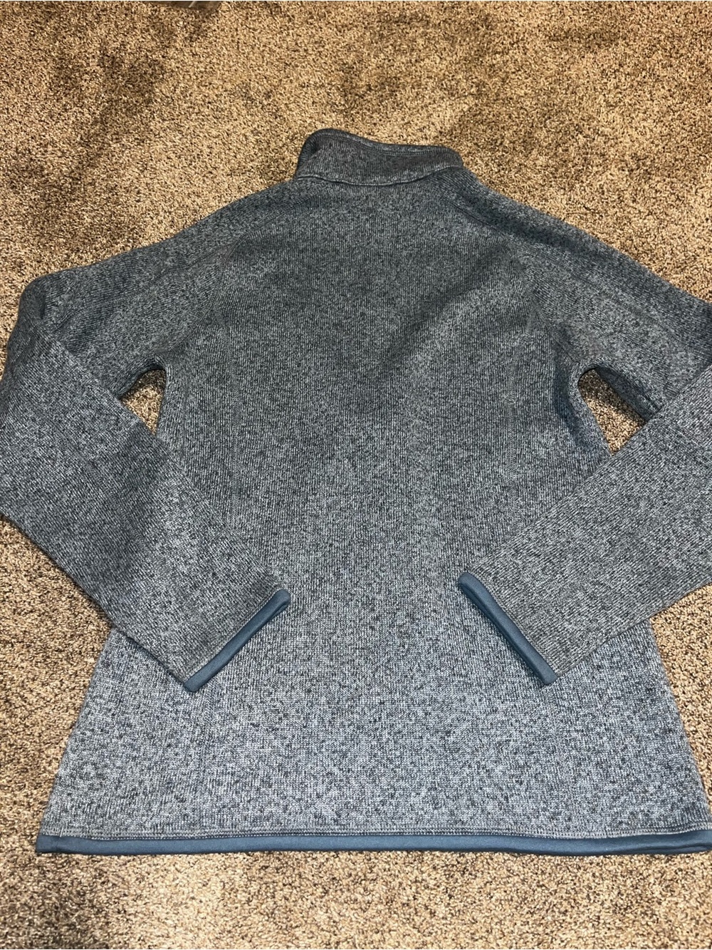 Patagonia Women's Better Sweater 1/4 Zip Fleece M Blue Euc - Picture 2 of 3